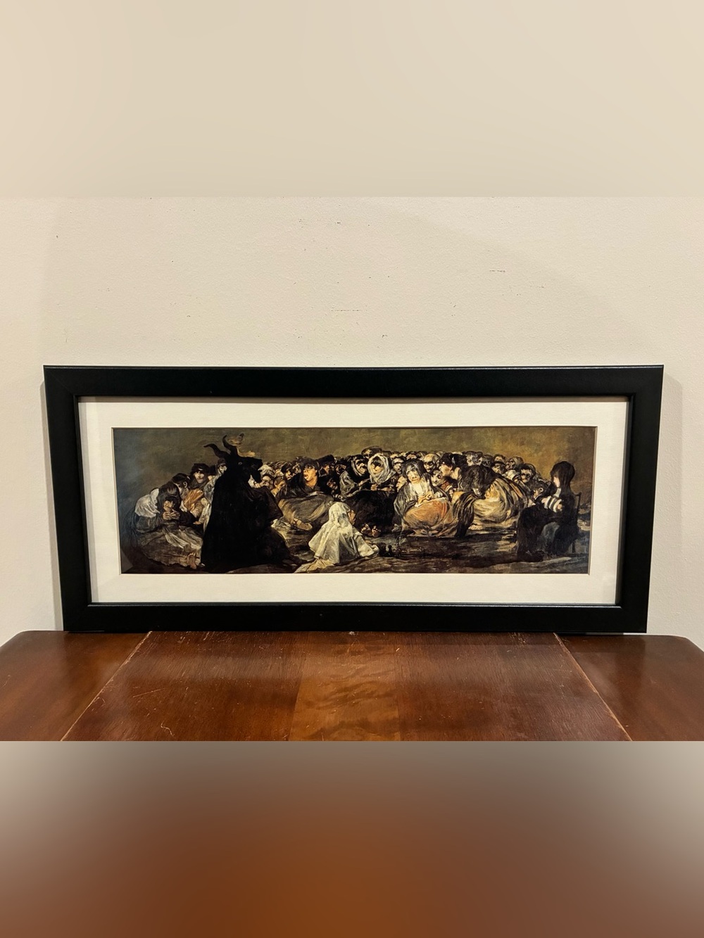 Goya Witches Sabbath Great He-Goat Framed Print 22x10 Witch Devil Wall Art